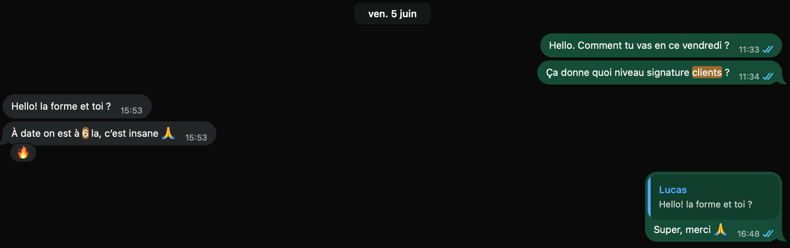 La capture d'écran WhatsApp originale