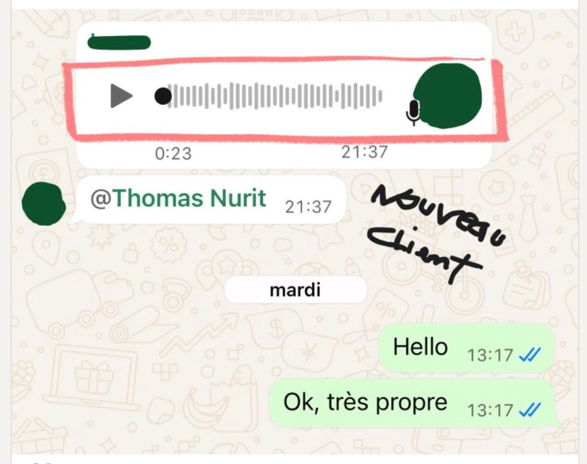 La capture d'écran WhatsApp originale